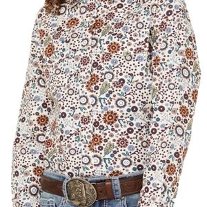 Boot Barn Girls Floral Button Down Western Pearl Snap Button Ditsy Floral Top